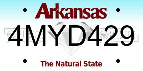 4MYD429 Arkansas License Plate