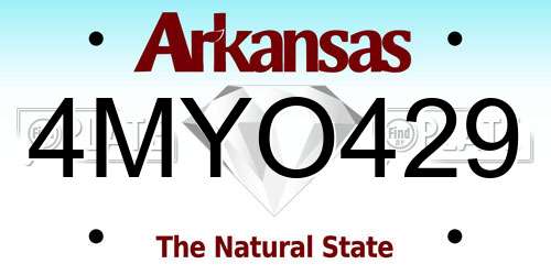 4MYO429 Arkansas License Plate
