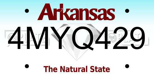 4MYQ429 Arkansas License Plate