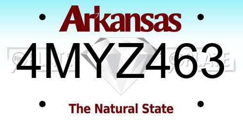 4MYZ463 Arkansas License Plate