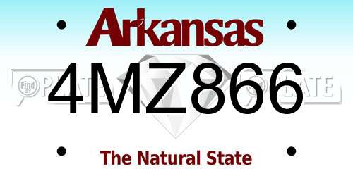 4MZ866 Arkansas License Plate