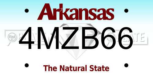 4MZB66 Arkansas License Plate