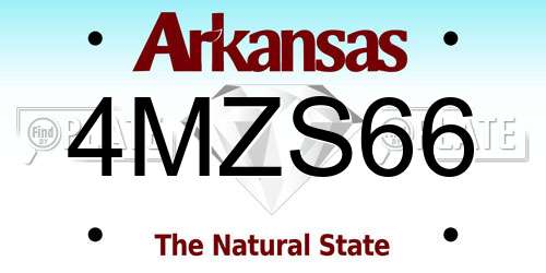 4MZS66 Arkansas License Plate