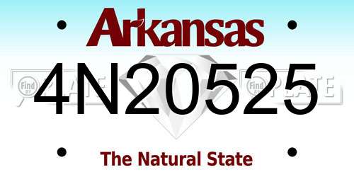 4N20525 Arkansas License Plate