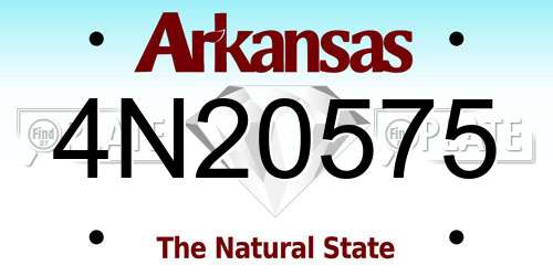 4N20575 Arkansas License Plate