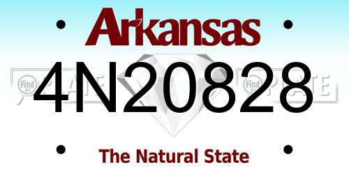 4N20828 Arkansas License Plate