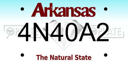 4N40A2 Arkansas License Plate