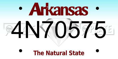 4N70575 Arkansas License Plate