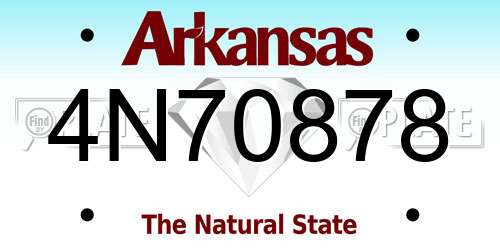 4N70878 Arkansas License Plate