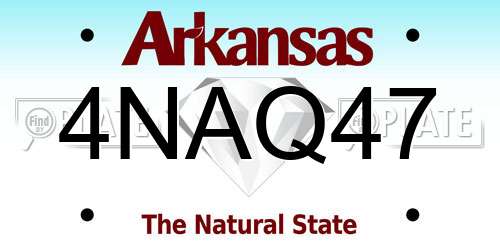 4NAQ47 Arkansas License Plate