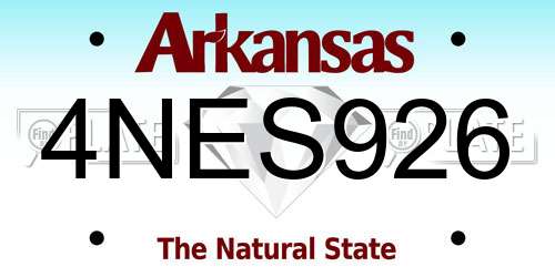 4NES926 Arkansas License Plate