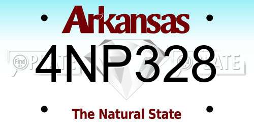 4NP328 Arkansas License Plate