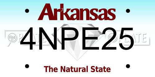 4NPE25 Arkansas License Plate