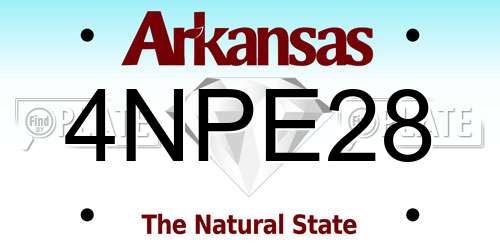 4NPE28 Arkansas License Plate