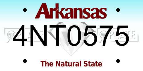 4NT0575 Arkansas License Plate