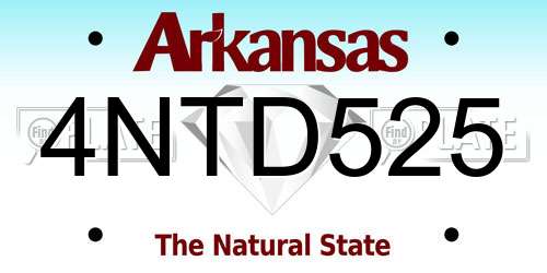 4NTD525 Arkansas License Plate