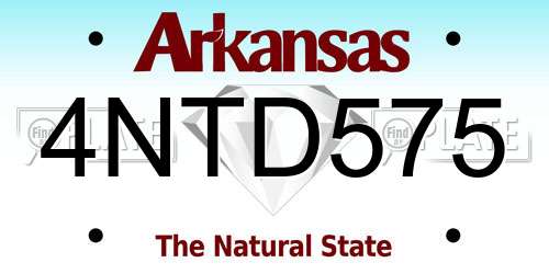 4NTD575 Arkansas License Plate