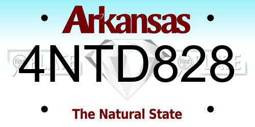 4NTD828 Arkansas License Plate
