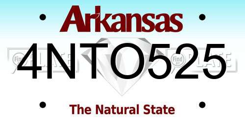 4NTO525 Arkansas License Plate