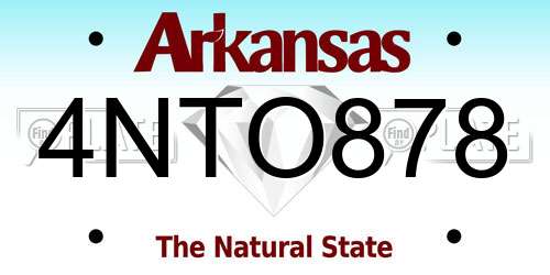 4NTO878 Arkansas License Plate