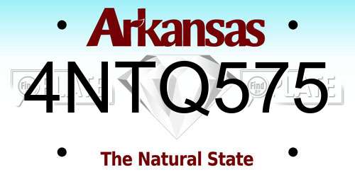 4NTQ575 Arkansas License Plate