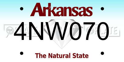 4NW070 Arkansas License Plate