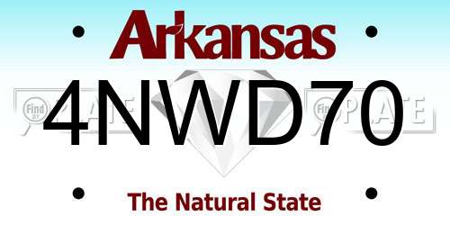 4NWD70 Arkansas License Plate