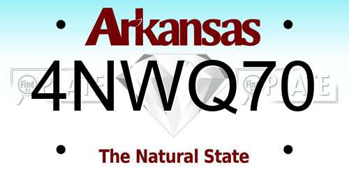 4NWQ70 Arkansas License Plate