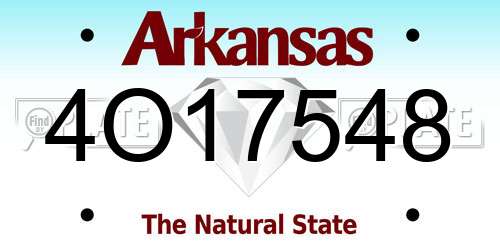 4O17548 Arkansas License Plate