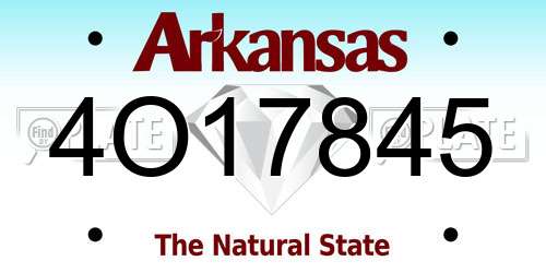 4O17845 Arkansas License Plate