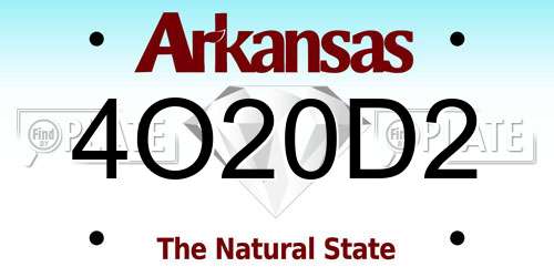 4O20D2 Arkansas License Plate