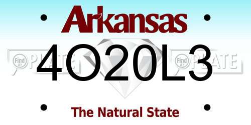 4O20L3 Arkansas License Plate