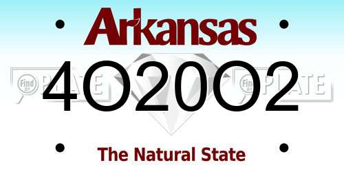 4O20O2 Arkansas License Plate