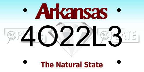 4O22L3 Arkansas License Plate