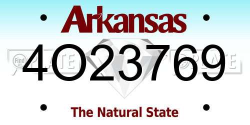 4O23769 Arkansas License Plate