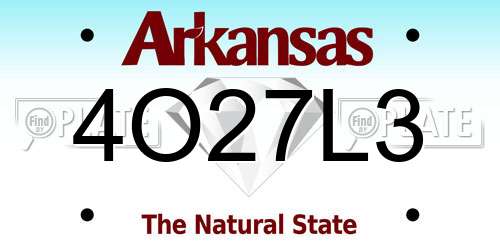 4O27L3 Arkansas License Plate