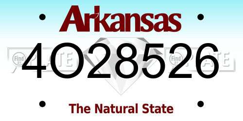 4O28526 Arkansas License Plate