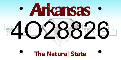 4O28826 Arkansas License Plate