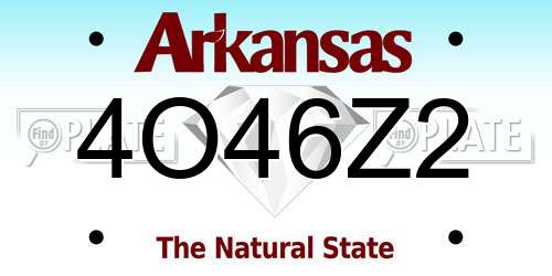 4O46Z2 Arkansas License Plate