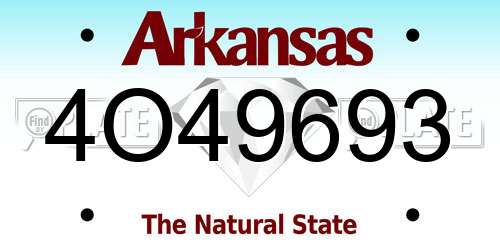4O49693 Arkansas License Plate