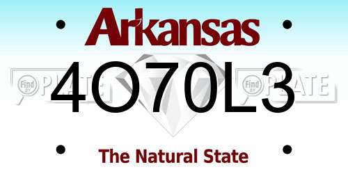 4O70L3 Arkansas License Plate