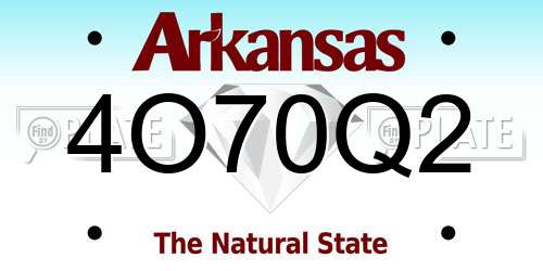 4O70Q2 Arkansas License Plate