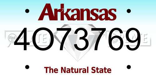 4O73769 Arkansas License Plate