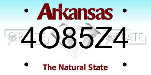 4O85Z4 Arkansas License Plate