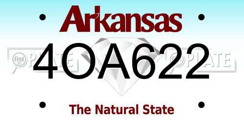 4OA622 Arkansas License Plate