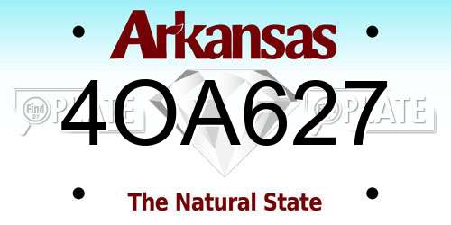 4OA627 Arkansas License Plate