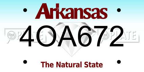 4OA672 Arkansas License Plate