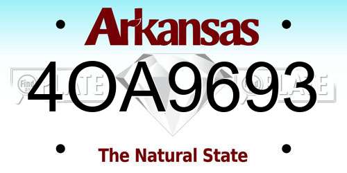 4OA9693 Arkansas License Plate