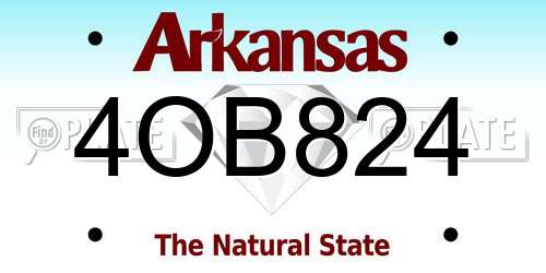 4OB824 Arkansas License Plate
