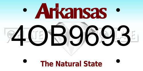 4OB9693 Arkansas License Plate